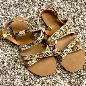 J.Crew animal print sandals